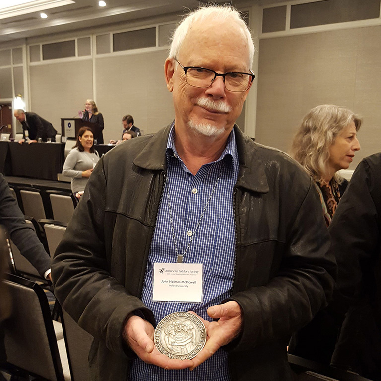 Dr. John McDowell was the recipient of the Children's Folklore Lifetime Achievement Medal at AFS 2019.